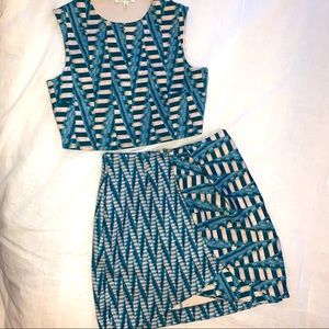 Ronny Kobo Two Piece Small Top Medium Skirt Set